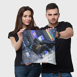 Подушка квадратная Бэтмен на снегу, цвет: 3D-принт — фото 2