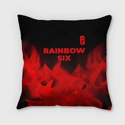 Подушка квадратная Rainbow Six - red gradient посередине, цвет: 3D-принт