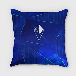 Подушка квадратная No Mans Sky blue poly, цвет: 3D-принт