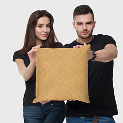 Подушка квадратная Песочный жёлто-бежевый однотонный текстура лоскуты, цвет: 3D-принт — фото 2