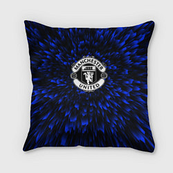 Подушка квадратная Manchester United blue energy, цвет: 3D-принт