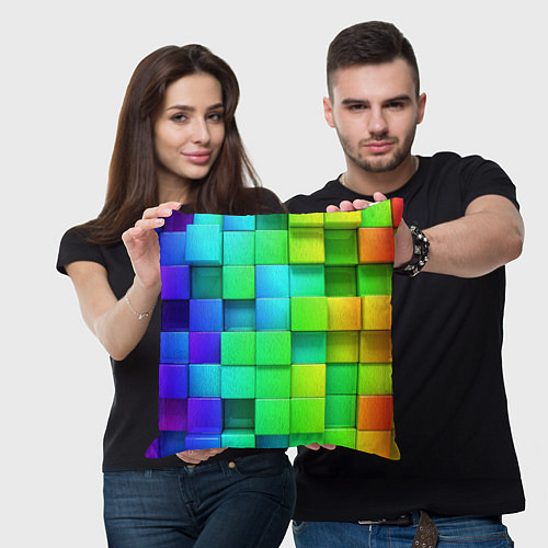 Подушка квадратная Кубики / 3D-принт – фото 3