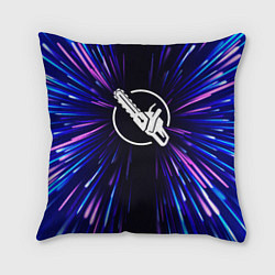 Подушка квадратная Chainsaw Man neon energy, цвет: 3D-принт