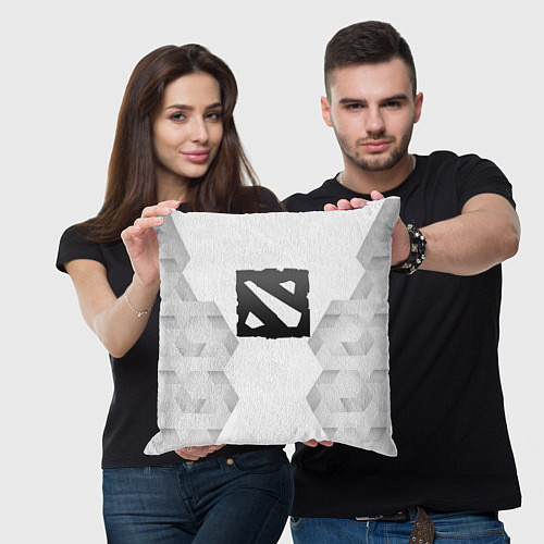 Подушка квадратная Dota white poly / 3D-принт – фото 3