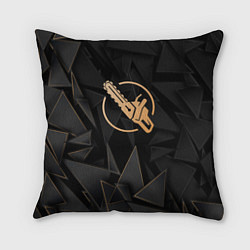 Подушка квадратная Chainsaw Man golden poly, цвет: 3D-принт