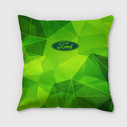 Подушка квадратная Ford green poly, цвет: 3D-принт