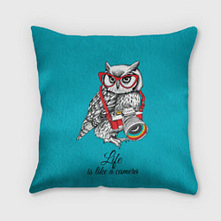 Подушка квадратная Жизнь подобна камере, цвет: 3D-принт