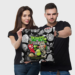 Подушка квадратная Растения против зомби персонажи, цвет: 3D-принт — фото 2