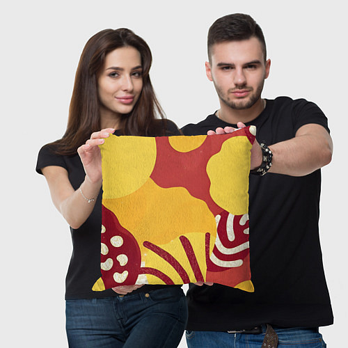 Подушка квадратная Жаркий африканский паттерн / 3D-принт – фото 3