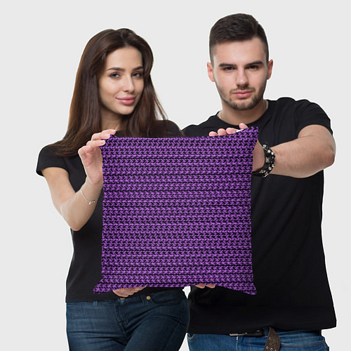 Подушка квадратная Фиолетовый полосы узоры / 3D-принт – фото 3