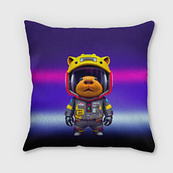 Подушка квадратная Baby capybara - cyberpunk, цвет: 3D-принт