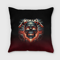 Подушка квадратная Metallica - fire skull, цвет: 3D-принт