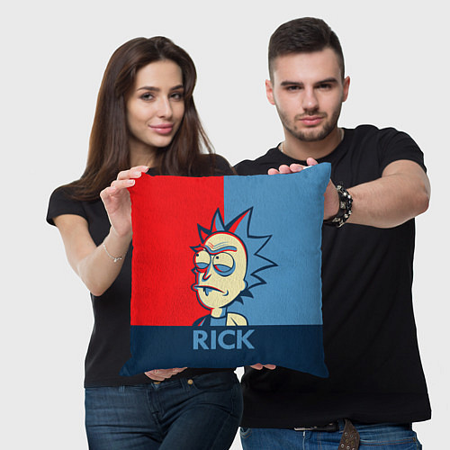 Подушка квадратная Rick pop art / 3D-принт – фото 3