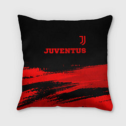 Подушка квадратная Juventus - red gradient посередине, цвет: 3D-принт