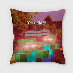 Подушка квадратная Try again - Minecraft, цвет: 3D-принт