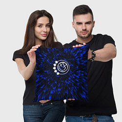 Подушка квадратная Blink 182 blue energy, цвет: 3D-принт — фото 2