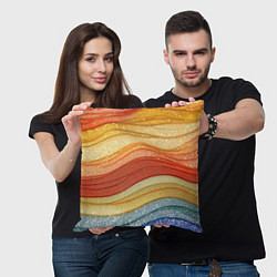 Подушка квадратная Золотистые полосы абстракция, цвет: 3D-принт — фото 2