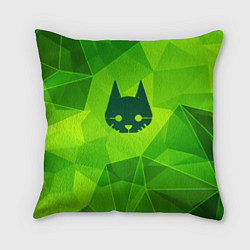 Подушка квадратная Stray green poly, цвет: 3D-принт