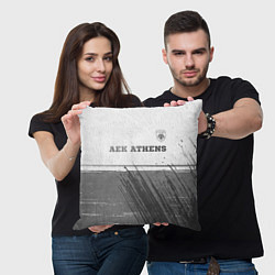 Подушка квадратная AEK Athens - white gradient посередине, цвет: 3D-принт — фото 2
