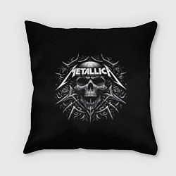 Подушка квадратная Metallica - a skull with roses and thorns, цвет: 3D-принт