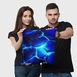 Подушка квадратная Синие плиты лед, цвет: 3D-принт — фото 2