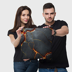 Подушка квадратная Серая текстура с золотым изломом, цвет: 3D-принт — фото 2