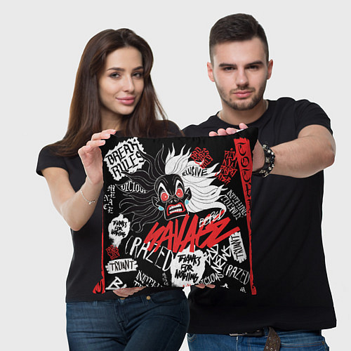 Подушка квадратная Круэлла - big pictures / 3D-принт – фото 3