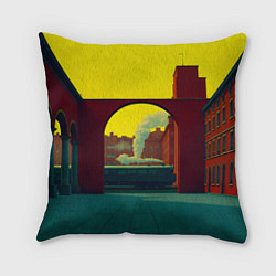 Подушка квадратная Арт с поездом, цвет: 3D-принт