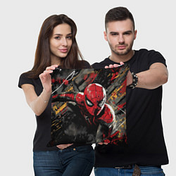 Подушка квадратная Человек-паук и красная краска, цвет: 3D-принт — фото 2