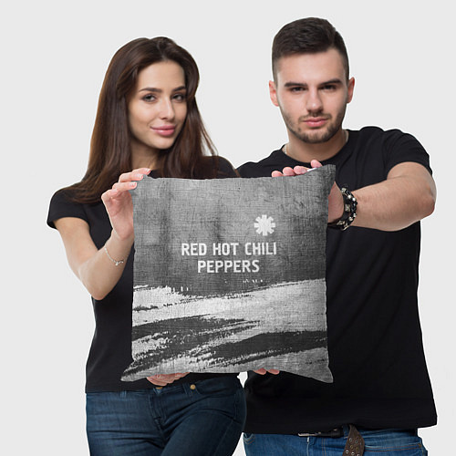 Подушка квадратная Red Hot Chili Peppers - grey gradient посередине / 3D-принт – фото 3