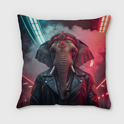 Подушка квадратная Cyberpunk elephant