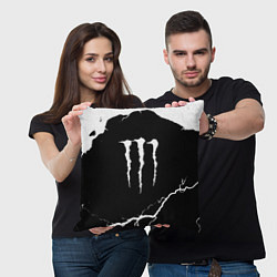 Подушка квадратная Monster energy storm energy, цвет: 3D-принт — фото 2