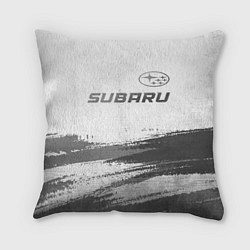 Подушка квадратная Subaru - white gradient посередине, цвет: 3D-принт