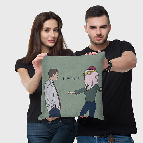 Подушка квадратная Чендлер и Моника / 3D-принт – фото 3