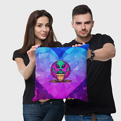 Подушка квадратная Кактус в виде инопланетянина, цвет: 3D-принт — фото 2