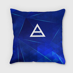 Подушка квадратная Thirty Seconds to Mars blue poly, цвет: 3D-принт