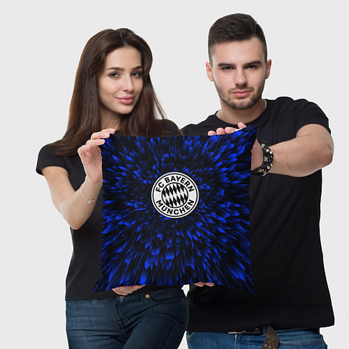 Подушка квадратная Bayern blue energy / 3D-принт – фото 3