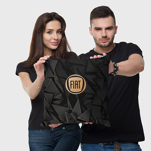 Подушка квадратная Fiat golden poly / 3D-принт – фото 3