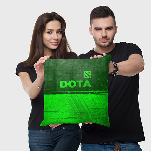Подушка квадратная Dota - green gradient посередине / 3D-принт – фото 3