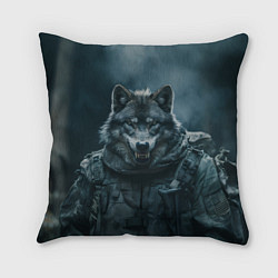 Подушка квадратная Солдат волк, цвет: 3D-принт