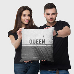 Подушка квадратная Queen - white gradient посередине, цвет: 3D-принт — фото 2