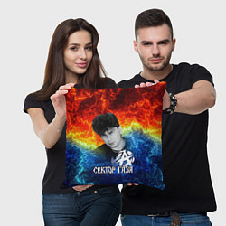Подушка квадратная Сектор газа Юрий Хой, цвет: 3D-принт — фото 2