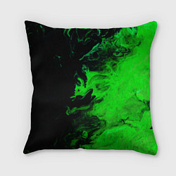 Подушка квадратная Color green black, цвет: 3D-принт