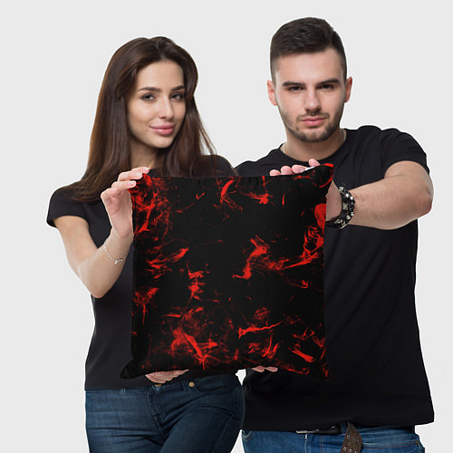 Подушка квадратная Color red black / 3D-принт – фото 3