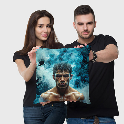 Подушка квадратная Артуро Гатти в дыму / 3D-принт – фото 3