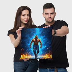 Подушка квадратная Реслер в огне, цвет: 3D-принт — фото 2