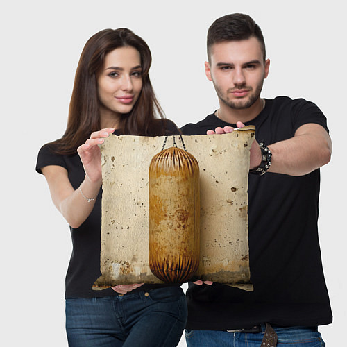 Подушка квадратная Бежевая боксерская груша / 3D-принт – фото 3