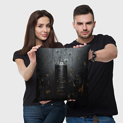 Подушка квадратная Черная боксерская груша, цвет: 3D-принт — фото 2