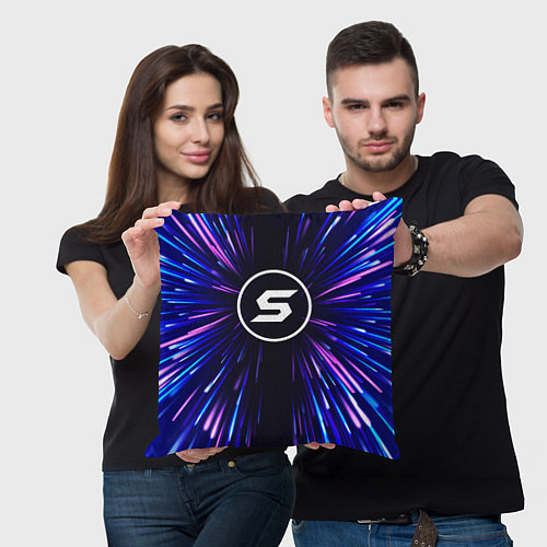 Подушка квадратная Skillet neon energy / 3D-принт – фото 3