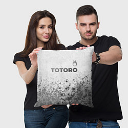 Подушка квадратная Totoro - white gradient посередине, цвет: 3D-принт — фото 2